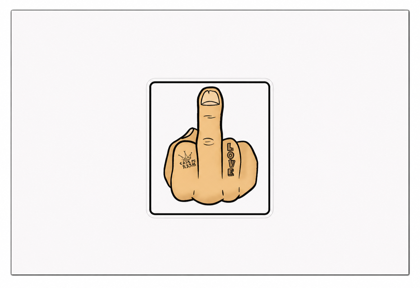FingerPost postcard preview showing the finger design centered on the card